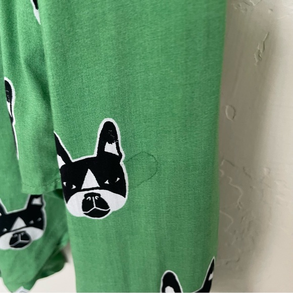 Anthropologie Maeve French Bulldog Print Button Front Long Sleeve Shirt - Picture 6 of 11